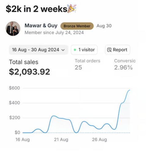 Store analytics shared by Mawar and Guy