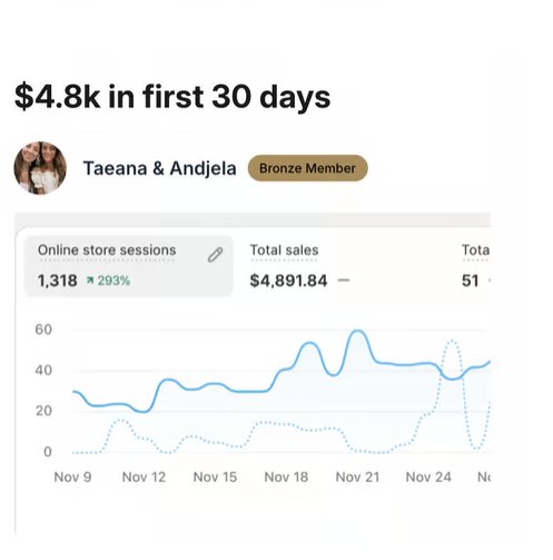 Store analytics shared by Taeana and Andjela